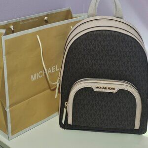 Michael Kors Jaycee Medium Logo Backpack in Powder Blush